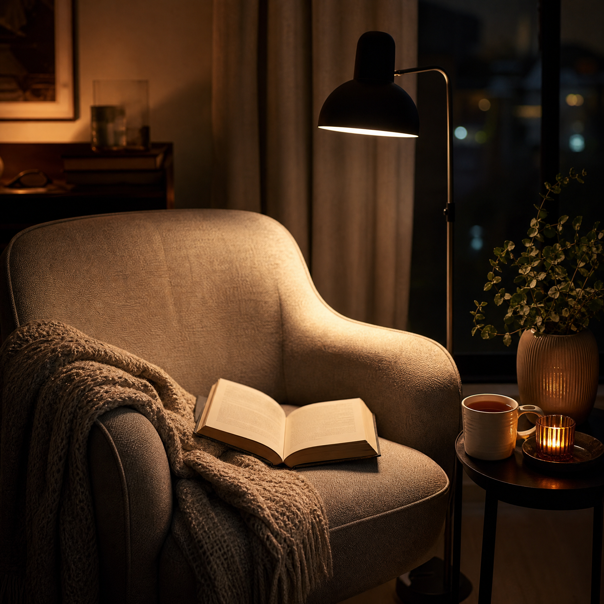 Canto de leitura acolhedor